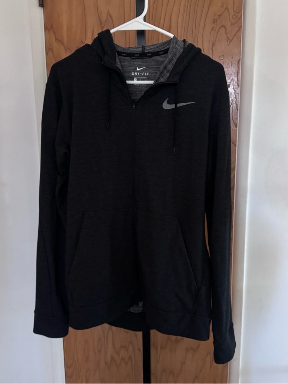 Nike Dri Fit Black Heather Zip training Hoodie men medium